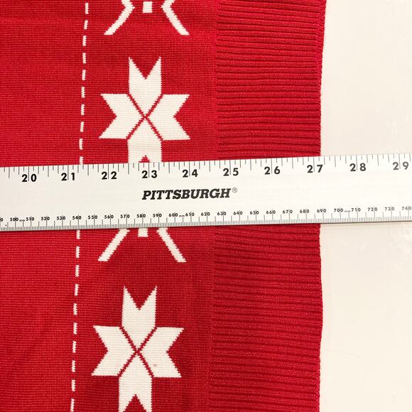 NWOT ICLOSAM Sweater XL Red White Reindeer Snowflake Fair Isle Long-Slv Cotton - Picture 7 of 8